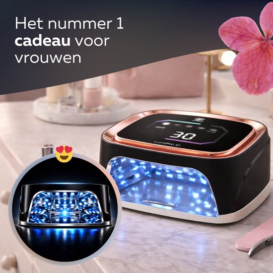 Beeperfect® Lampe UV Gel Nails - Lampe à ongles - Lampe à ongles UV Led - Séchoir à ongles - Sans fil - Intérieur réfléchissant - Or rose