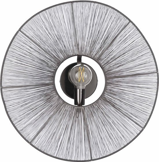 Applique Murale Bodil Mica Decorations, H18 x Ø60 cm, Métal, Noir