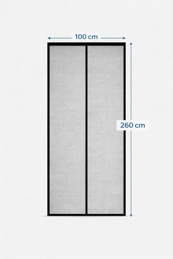 Ceruzo Rideau de porte 100xH260 cm - Magnétique - Rideau à lames - Noir - Velcro - Très haut