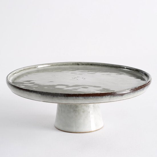 Mica Decorations Tabo Assiette à gâteau - H10 x Ø27 cm - Gris