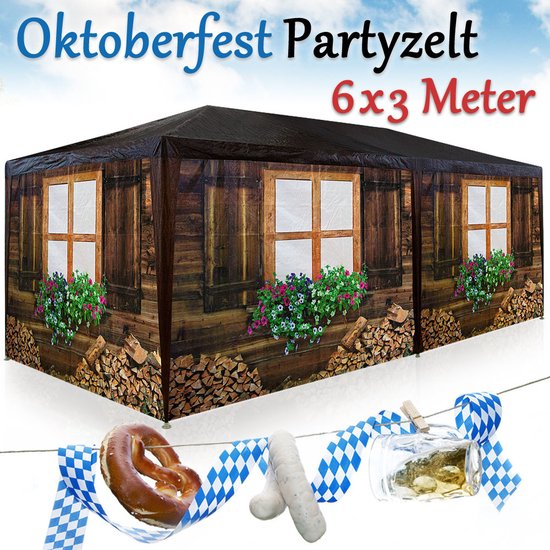 Casaria Party tent - Pavillon 18m² 3x6m avec 6 panneaux latéraux - Apres Ski