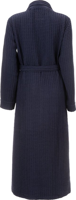 Heckettlane Peignoir gaufré - robe de chambre pour femmes et hommes - XL - Manteau du matin en coton - Convient pour le sauna - Bleu
