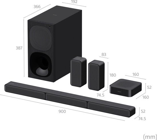 Sony HT-S40R - Barre de son avec subwoofer et haut-parleurs arrière sans fil - Noir