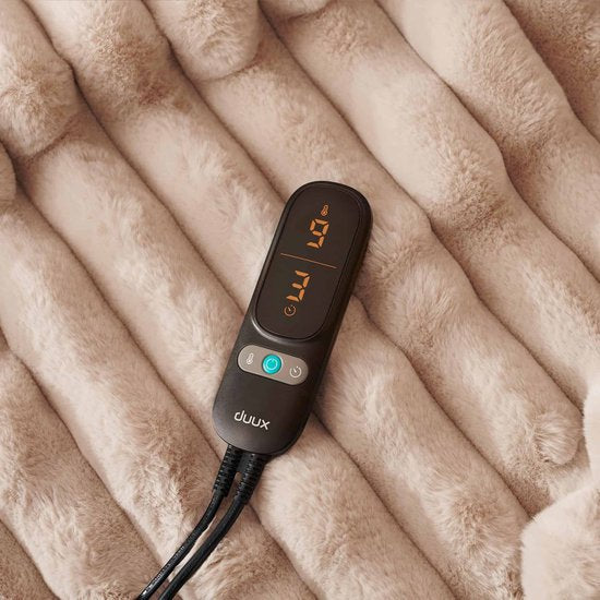 Couverture chauffante électrique rayée Duux Yentl 200x200 cm - 9 positions - Gris