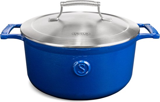 Cocotte en fonte - Saveur Selects - Ø25 cm - Sans PFAS - Compatible induction et toutes sources de chaleur - Bleu
