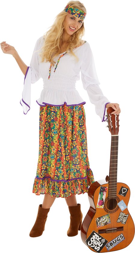 Costume Femme Peace & Love XXL - Tectake- halloween - fête - carnaval - blanc - couleur