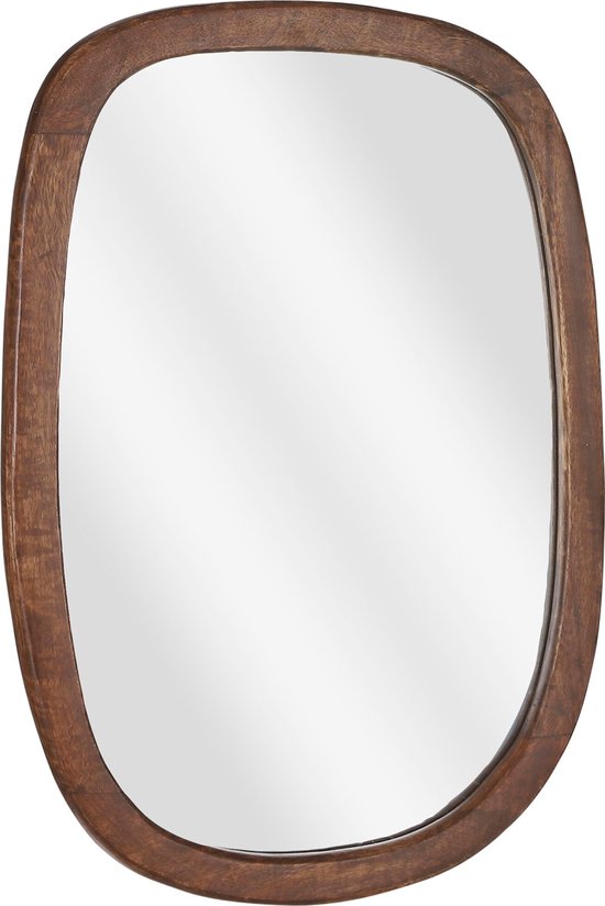 Mica Decorations Miroir mural Bosco - L35 x l50 cm - Bois de manguier - Marron foncé