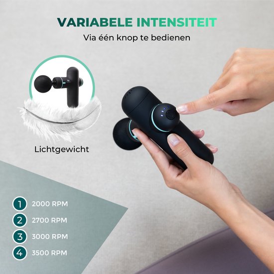 Massagerr® Mini Massage Gun PRO - Appareil de massage pour la relaxation et la détente - Pistolet de massage noir - Appareils de massage - Relaxation - Appareil de massage professionnel - Pistolet de massage