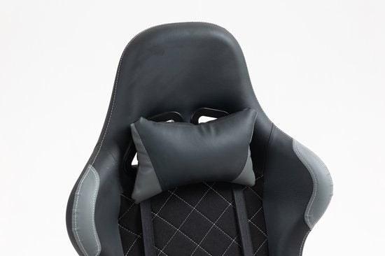 VDD Gaming - Chaise de jeu - Chaise de jeu avec repose-pieds - Chaise de jeu noire - Chaise de jeu - Chaise de bureau Gaming - Chaise de bureau ergonomique - Avec coussin de nuque et coussin de dossier réglable - Chaise de jeu avec repose-pieds - Chaise d