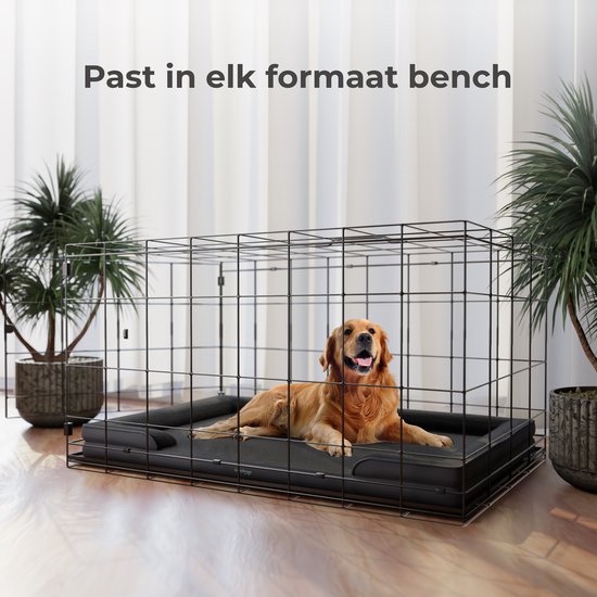 CozySense® Panier orthopédique pour chien 100x70 cm - Taille XL - Lit imperméable pour chien avec housse lavable - Convient comme coussin de banc - Noir