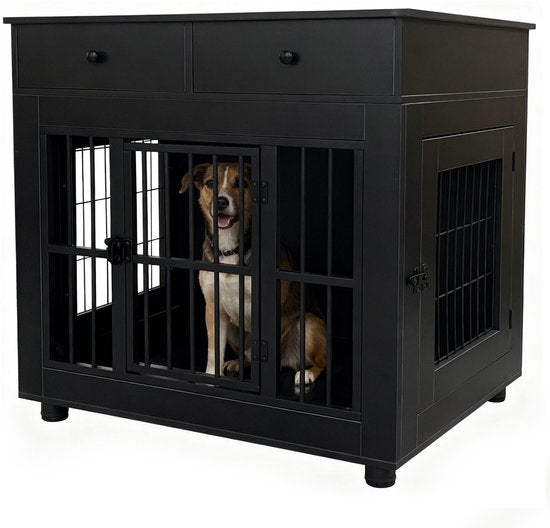 Niche de salon HuisenDier - Chien/Chat - 80 cm x 60 cm x 84 cm - Noir