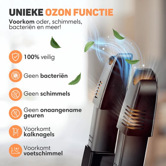 Vulpes Goods® Tech - Sèche-chaussures et rafraîchisseur de chaussures à l'ozone - Fonction ozone et séchage - 10 rafraîchisseurs de chaussures inclus - Version PRO