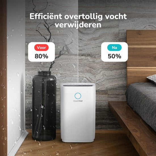 Déshumidificateur - Bloomfold - 20L par jour - 2 en 1 - Blanc