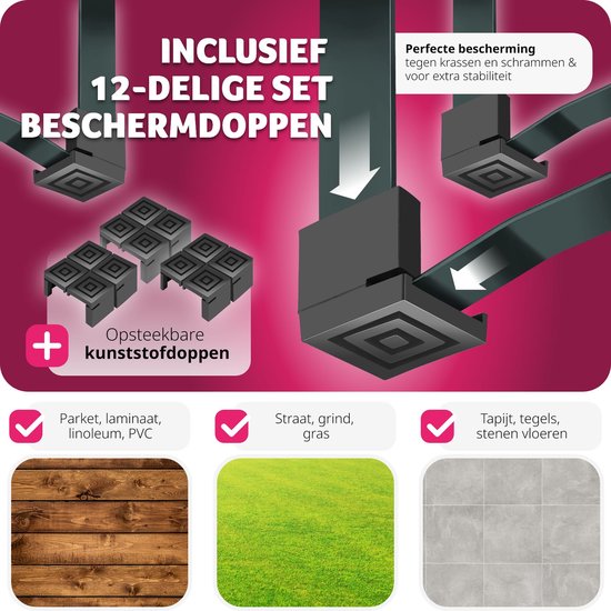 tectake® Ensemble de tentes à bière avec table et 2x bancs à bière, avec porte-parasol - ensemble de tentes à bière, meubles de balcon avec 1x table pliante et 2x bancs à bière, pliant, 170 x 46 x 78 cm, laqué