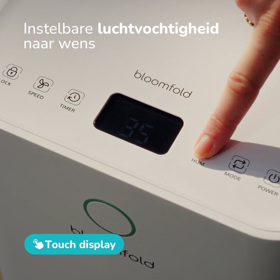 Déshumidificateur Bloomfold - 12L par jour - Fonction Lavage-Séchage incluse - Convient pour le salon, la chambre, la cave et la salle de bain - Déshumidificateur - Blanc
