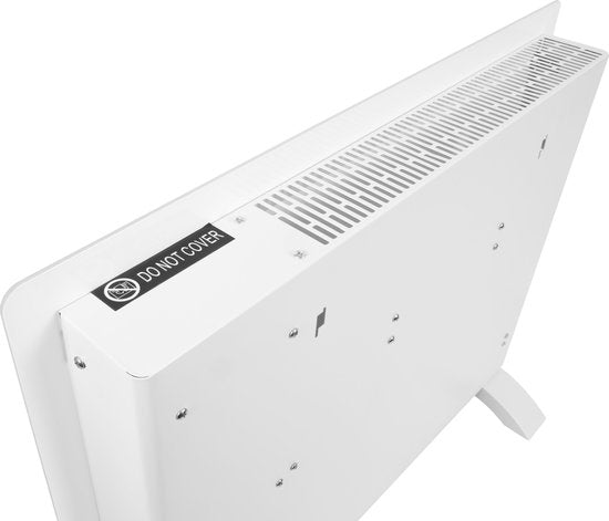 Chauffage électrique - VONROC - Convecteur avec panneau en verre - 750W/1500W - Jusqu'à 18m2 - Contrôlé par l'application (via Wifi) et manuellement - Blanc