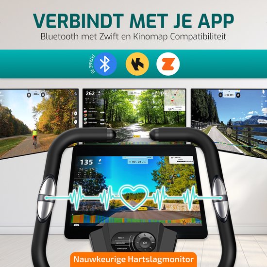 FITAGE Hometrainer - Vélo de fitness avec 32 niveaux de résistance - Support de tablette pour Bluetooth Kinomap & Zwift - Vélo d'entrée de gamme, ergonomique et silencieux - Hometrainers Fitness pour la maison