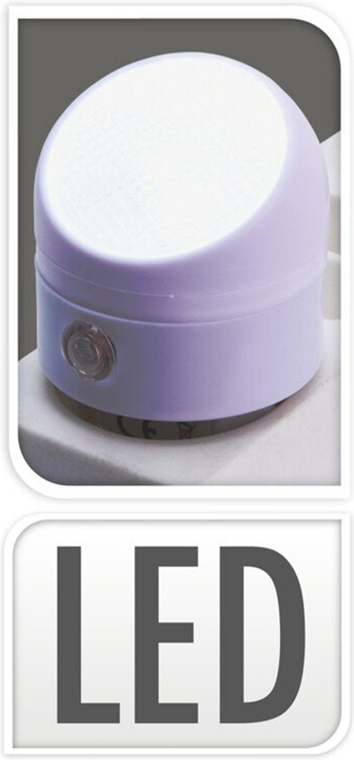 FX Light Veilleuse LED avec capteur pour prise - Blanc - 1 Watt - Efficace sur le plan énergétique - Idéal pour la chambre à coucher