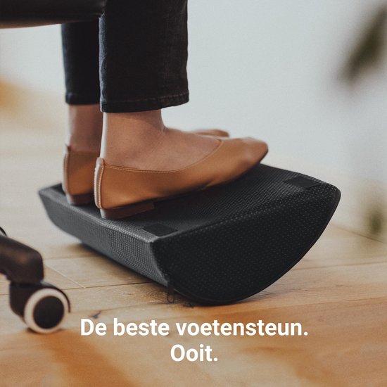 CozySense® Footrest Desk - Tabouret ergonomique - Convient à la maison ou au bureau - Coussin pour les pieds - 2 hauteurs réglables - Antidérapant - Housse avec fonction de massage - Lavable - Noir
