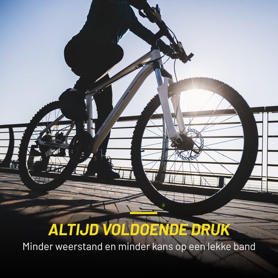 Pompe à vélo Dunlop avec manomètre - Pompe à vélo pour valve Dunlop, Schrader et française - Pompe sur pied avec adaptateurs pour jouets aquatiques et balles
