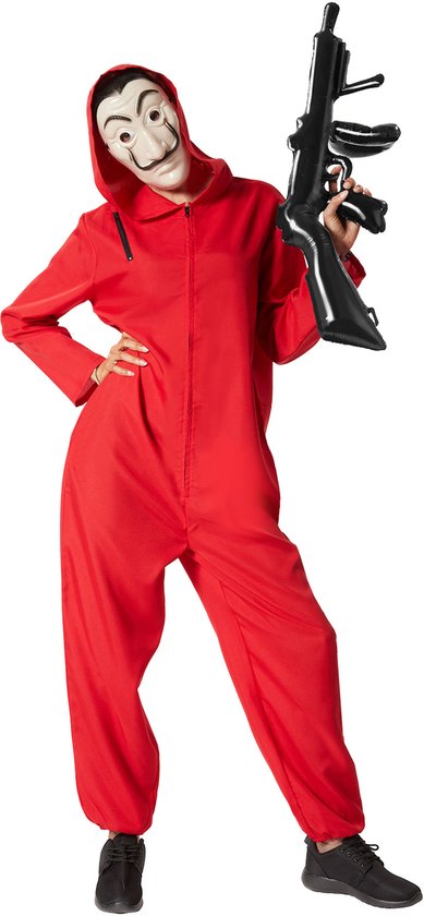 dressforfun - La Casa de Papel - Money Heist - unisex costume masqué de braqueurs de banque - XL - Costume carnaval - Halloween - Dress up - Party wear - Carnaval costume - Party - Party wear