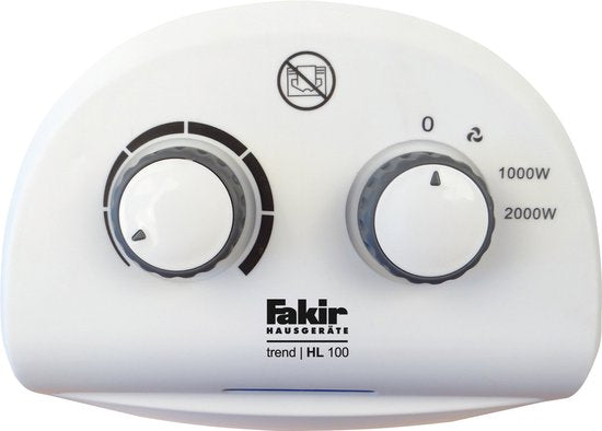 Fakir Trend HL 100 Poêle électrique - Chauffage avec ventilateur - Blanc/Gris