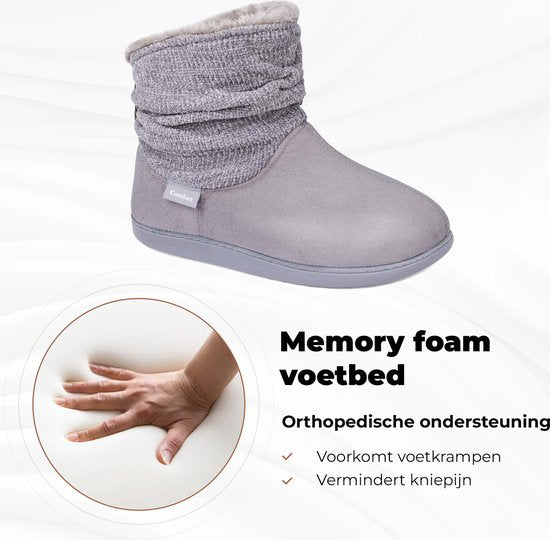 Chaussons Dames - Chaussons - Taille 42/43 - Gris - Antidérapant - Comfeet