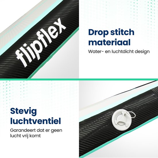 Flipflex Airtrack - Tapis de gymnastique - 3 mètres - 10cm d'épaisseur - tapis de gymnastique - avec mini-tour 600W - avec sac de transport de luxe - Gymnastique