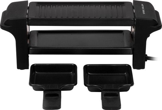 StangVollby GRILLA Set Gourmet pour 2 personnes - Petit Set Gourmet - Plaque de gril électrique - Set Raclette Gourmet - Griller - Frire - Antiadhésif - Gourmet - Dîner de Noël - Noir - Plastique - Sets Gourmet - Poêles Gourmet - 350W