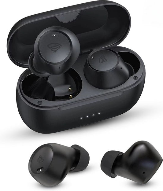 Ecouteurs sans fil - Golden Sound Buds Pro - Ecouteurs Bluetooth - Suppression active du bruit 32dB - Mode ambiant - Autonomie de 40 heures - Convient à tous les smartphones et ordinateurs portables - Noir