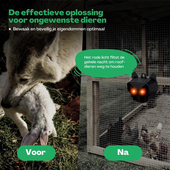 Vulpes Goods® Repellent - Répulsif pour oiseaux - Répulsif pour pigeons - alimentation solaire - Répulsif pour oiseaux et autres prédateurs - version PRO