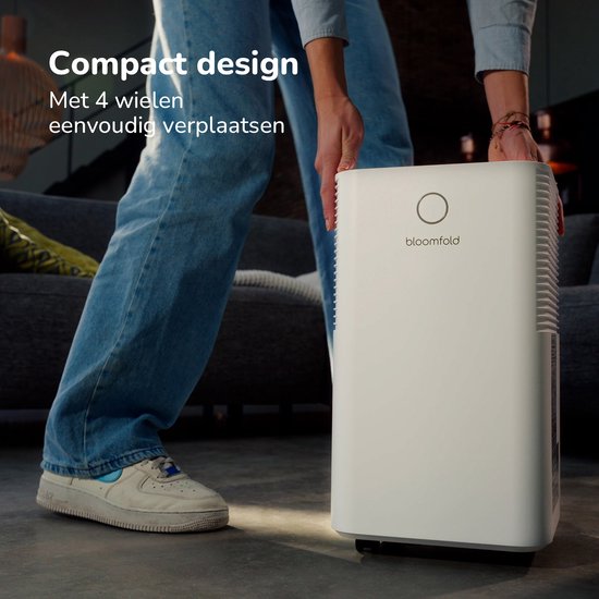 Déshumidificateur Bloomfold - 12L par jour - Fonction Lavage-Séchage incluse - Convient pour le salon, la chambre, la cave et la salle de bain - Déshumidificateur - Blanc