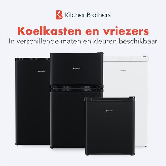 KitchenBrothers Réfrigérateur - 61L Compartiment réfrigérant - 24L Compartiment congélateur - Glacière - Frigo - Freestanding - Noir