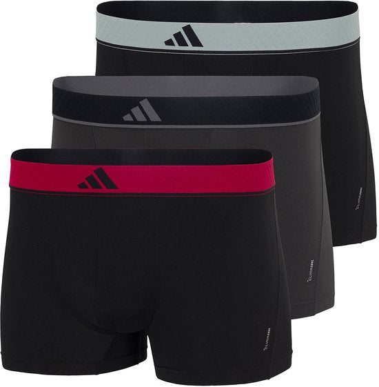 adidas Active Flex 3-Pack Boxers en Microfibre - Hommes - Sous-vêtements de sport - Stretch - Régulation de l'humidité - Noir/Gris - Taille XL