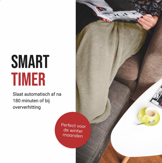 DistinQ Couverture électrique XXL 180x160 cm - Couverture enveloppante pour 2 personnes - 160Watt - Arrêt automatique - Protection contre la surchauffe - 9 niveaux - Couverture chauffante - Beige Efficace sur le plan énergétique -