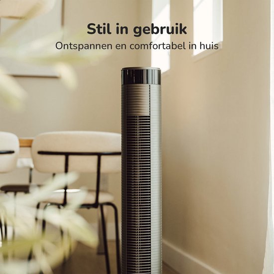 Ventilateur de tour Bloomfold - 38 pouces - Gris - Télécommande - Mode veille - Minuterie 12 heures - Affichage LED complet