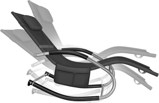 tectake® Lounger Taya - Chaise longue ergonomique pour le jardin, la terrasse, le balcon - Fauteuil de relaxation avec fonction de basculement - Chaise de jardin avec accoudoirs confortables, appui-tête et compartiment de rangement - Résistant aux intempé