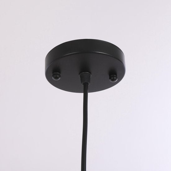 Lampe suspension - Mica Decorations - Style japonais - H58 x Ø33 cm - Lin - Blanc cassé