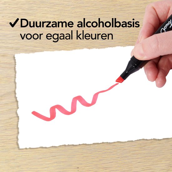 Brixy Twinmarkers 264 pièces - Marqueurs professionnels à alcool - pointe double face - marqueurs - sac de rangement avec support