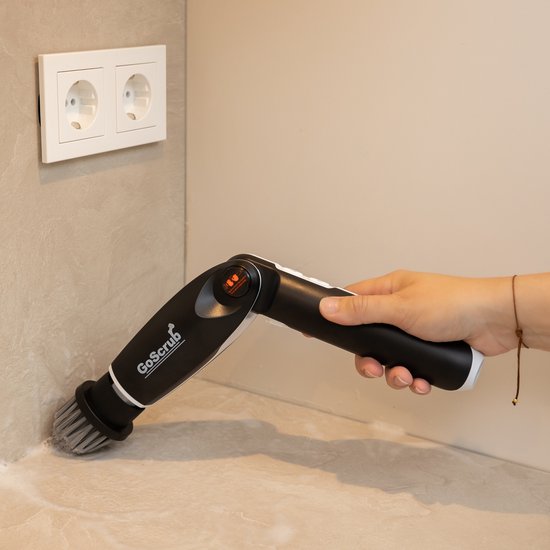 GoScrub® Electric Cleaning Brush - Cleaning Hero V1 - Noir - Brosse à récurer avec manche - Polisseuse - Brosse à récurer - Pour la salle de bain et la cuisine - 8 accessoires