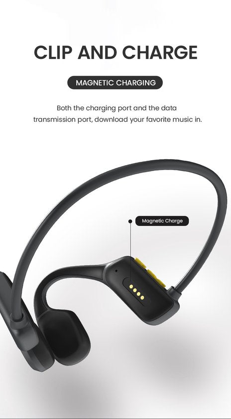 OPENAIR Bone x2 - Casque de natation étanche avec lecteur MP3 32GB et Bluetooth 5.2 - Casque de sport à conduction osseuse - étanche IPX8 - Casque de natation sans fil pour la natation, la course à pied et le fitness