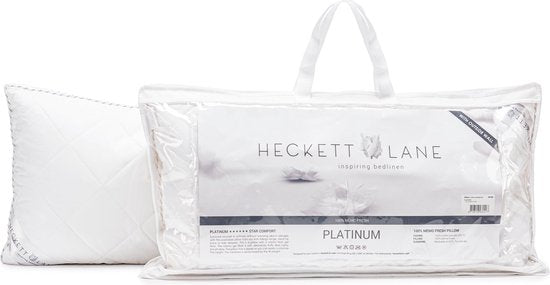 Oreiller Heckettlane - Oreiller en forme de boîte avec rembourrage synthétique - Oreiller antiallergique - 80x80 cm - Pour les dormeurs sur le dos, sur le côté et sur le ventre - 1 pièce