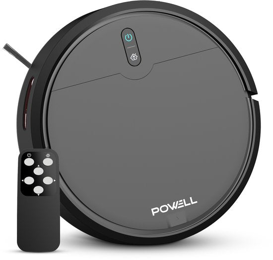 Powell Robot Aspirateur - Robot Aspirateur avec Fonction Mopping - Robot Aspirateur avec Station de Charge - Robot Aspirateur - Mopping Robot - Noir
