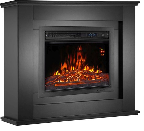Chauffage électrique - Rectangulaire - 2000 Watt - Noir - Effet de feu inclus