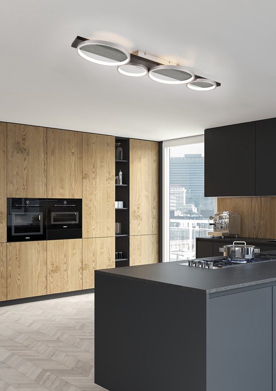 Trio Leuchten - Plafonnier Medera 4 lumières L 100 cm blanc noir