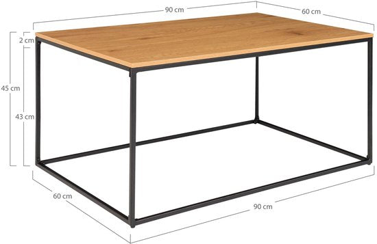 Maison-Table basse nordique-Avery-oak-coloré-et-noir