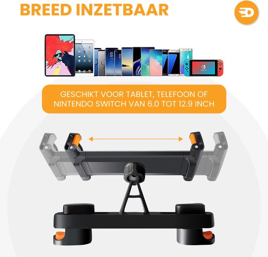 Porte-tablette de luxe pour voiture - Appui-tête - Rotation à 360 degrés - Convient pour tablette, téléphone et autres