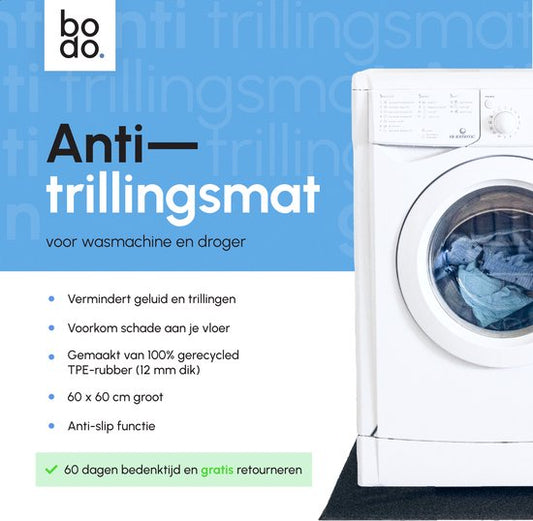 Bodo® Tapis anti-vibrations Machine à laver et sèche-linge - 60x60x1,2cm