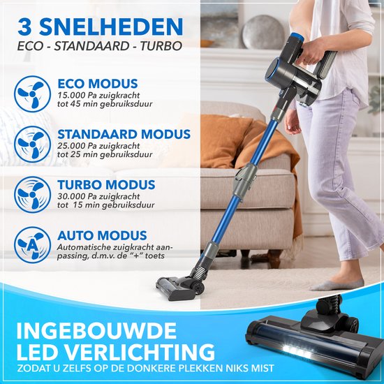 Innovixpro® Aspirateur-balai sans fil - Aspirateur-balai puissant 30KPa avec fonction balayage - sans sac - alimenté par batterie - avec accessoires supplémentaires et sac de rangement - filtre HEPA - Aspirateur-balai - Aspirateur à main - Aspirateur-bala