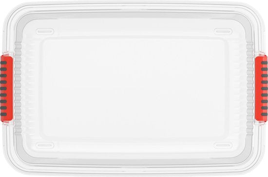 Kis K Latch Box L - Boîte de rangement avec couvercle - 43L - 59x39x28 - Transparent/Orange clips